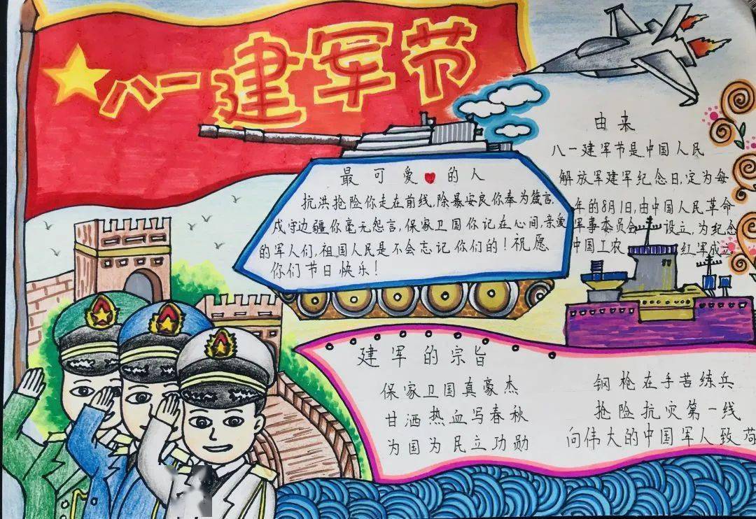 中国人民解放军军旗手抄报图片，荣耀与传承的象征，中国人民解放军军旗手抄报图片，荣耀传承的象征