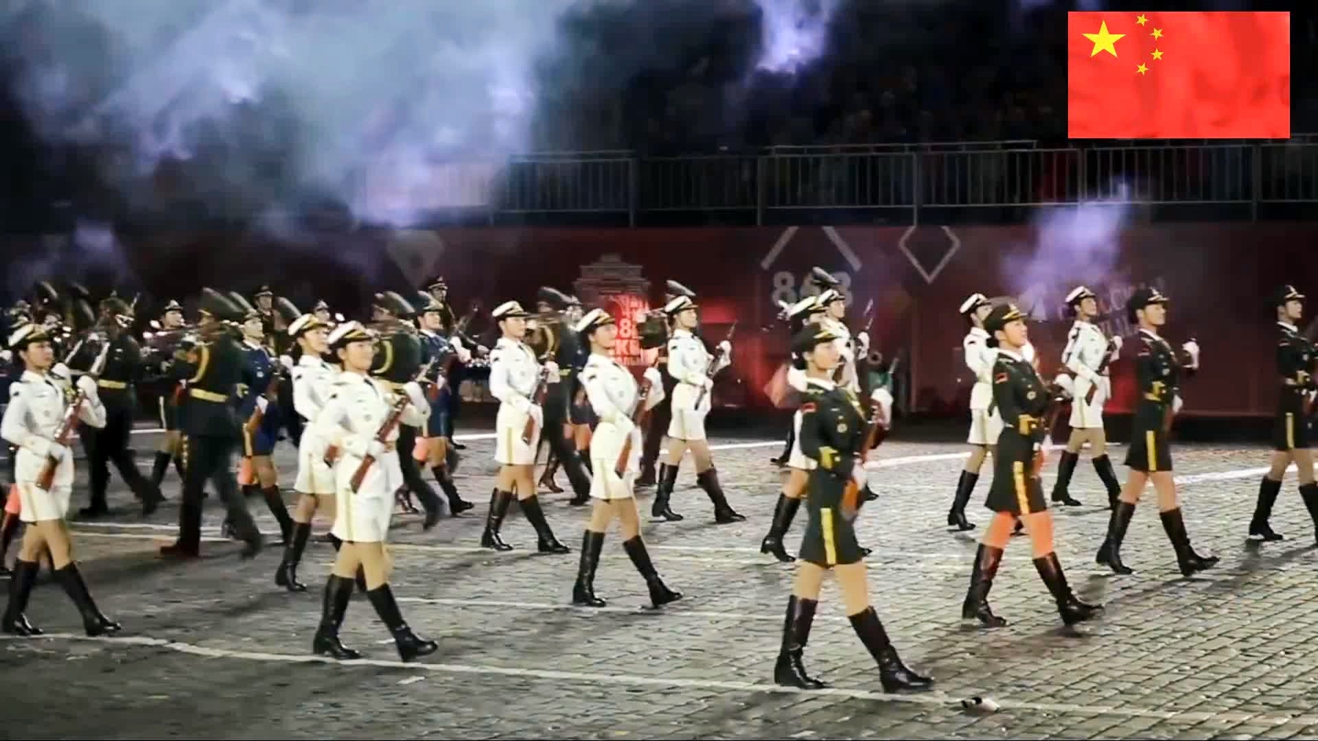 解放军三军仪仗队女兵表演，荣耀与力量的展现，解放军三军仪仗队女兵表演，荣耀与力量的璀璨瞬间